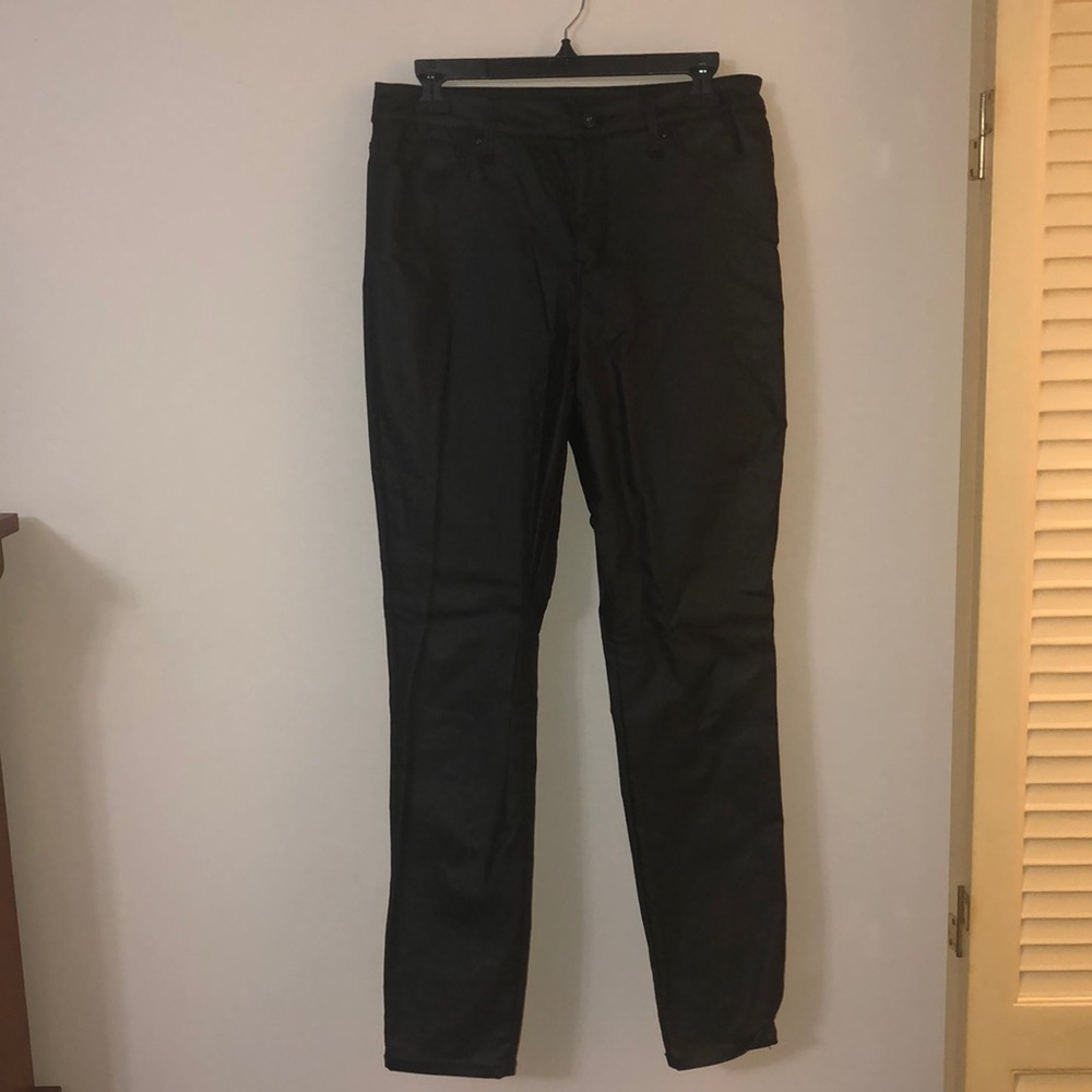 Guess faux leather/denim jeans